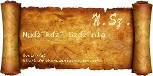 Nyókó Szénia névjegykártya